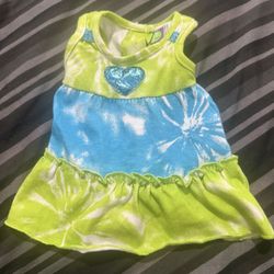 Dollie & Me Green And Blue Heart Doll Dress 11"