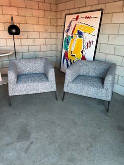 Pair of Gray Accent Chairs ($10 delivery )