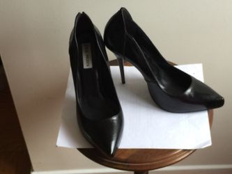 Steve Madden Leather Black Shoes with Purple Heal 10M