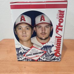 2023 Shohei Ohtani Mike Trout Los Angeles Angels City Connect Jersey DUAL Bobblehead