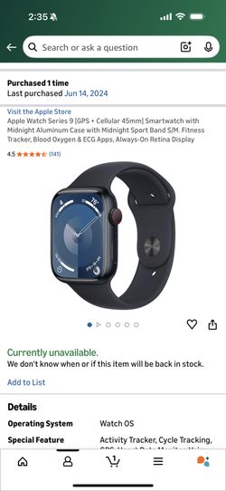 Apple Watch S9 (45 mm/GPS/Cellular)