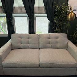 Macy’s Sleeper Sofa – Grey Performance Fabric – Lightly Used — Memory Foam Mattress + Bonus Topper!