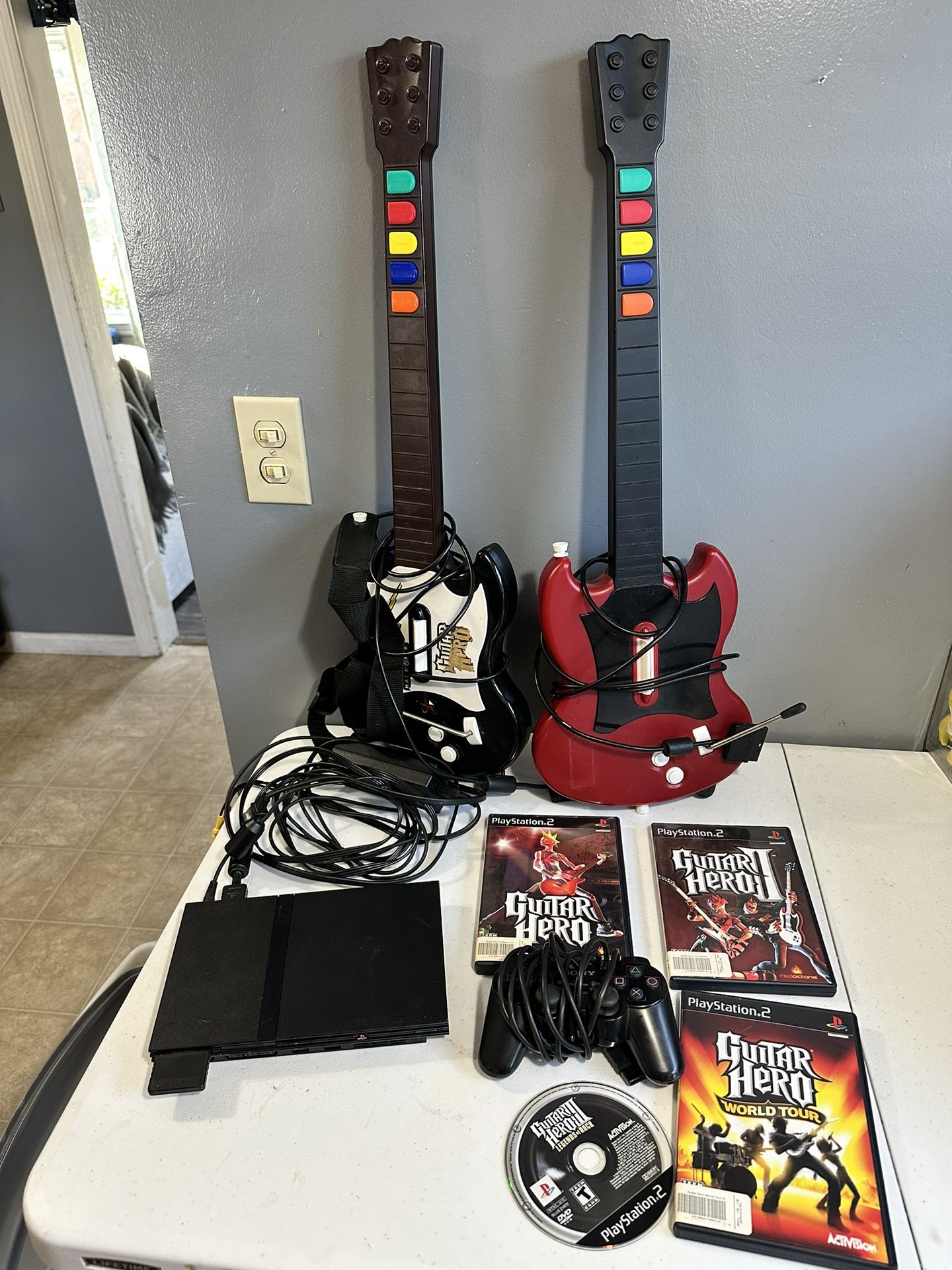 Ps2 Bundle With Guitar Hero