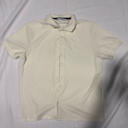 Kenneth Cole White Short Sleeve Button-Up Shirt