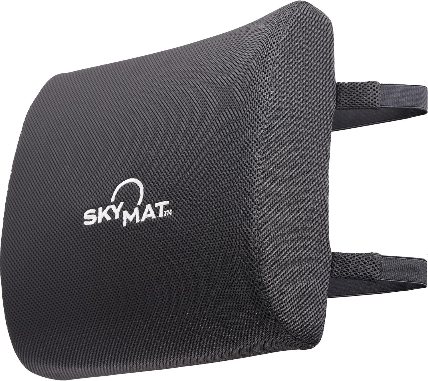 SKY SOLUTIONS Lumbar Support Pillow - Lower Back and Seat Support for Chair, Car, Couch - BLK (NEW)