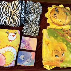 Twin Comforter Set, Care Bears $12, Zebra and Tinker Bell $20 each