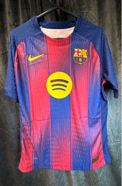 FC BARCELONA LAMINE YAMAL #10 SOCCER JERSEY MEN L BLUE RED NIKE