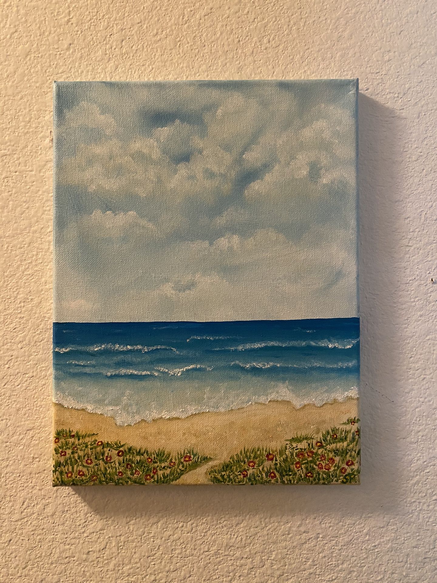 Oil Painting Wildflowers on the Beach