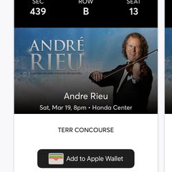 Andre Rieu Tickets For Sale -Great Seats! $100 Under Market Value!
