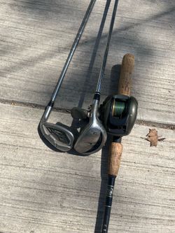 Bass pro shop fishing rod and Nike golf club bundle