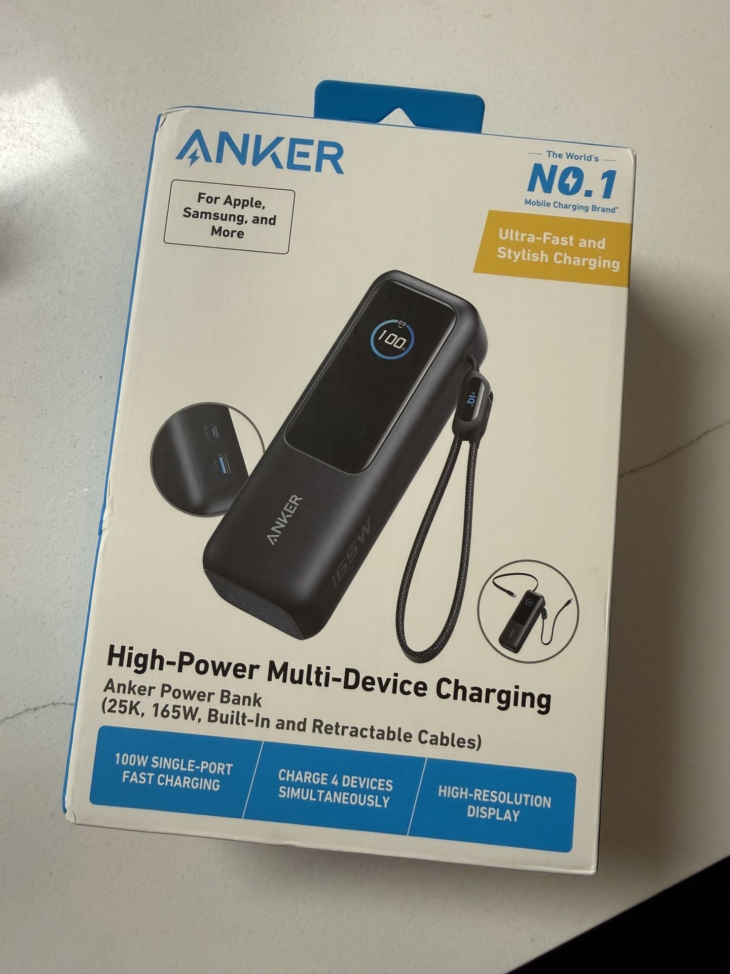 Anker Power Bank 25,000mAh (165W) – Brand New