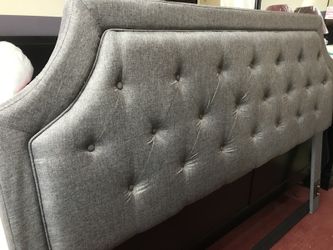 Brand new grey king headboard with bed frame