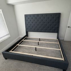 Gray King Size Bed Frame 