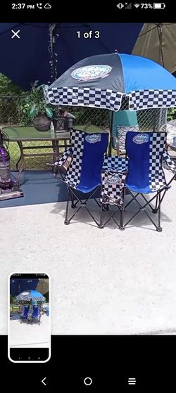Double chair and umbrella