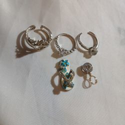 Lot Fashion.crystal Faux Diamond  Vtg Pendant 5pcs 