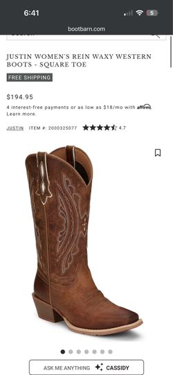 Western women’s boots Justin size 11