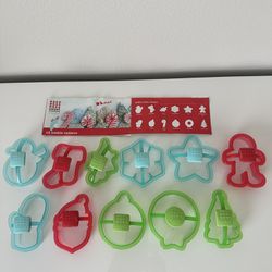 Set Of 11 Plastic Holiday Cookie Cutters