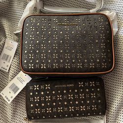 Michael Kors Crossbody Bag & Full Size Wallet Set 