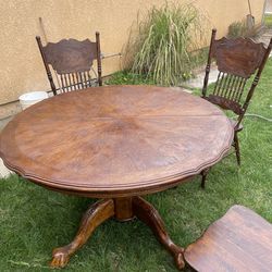 Newly stained- oak dining table