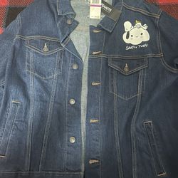 Peanuts Denim Jean Jacket Size XXL Snoopy 