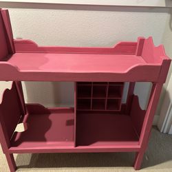Doll Bed With Closet Rod And Shoe Organizer