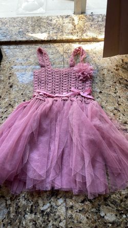 Girls Pink Crochet Tutu Dress