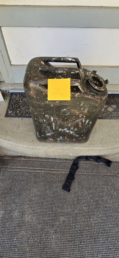 Metal Gas Fuel Can US Army "G" "QMC"Jerry Can 5 gallon (grren 2)