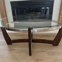 Glass Top Coffee Table and 2 End Tables