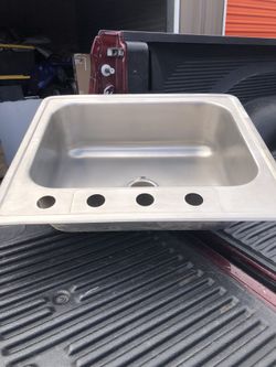 Drop In Single Stainless Steel 4 Hole Sink
