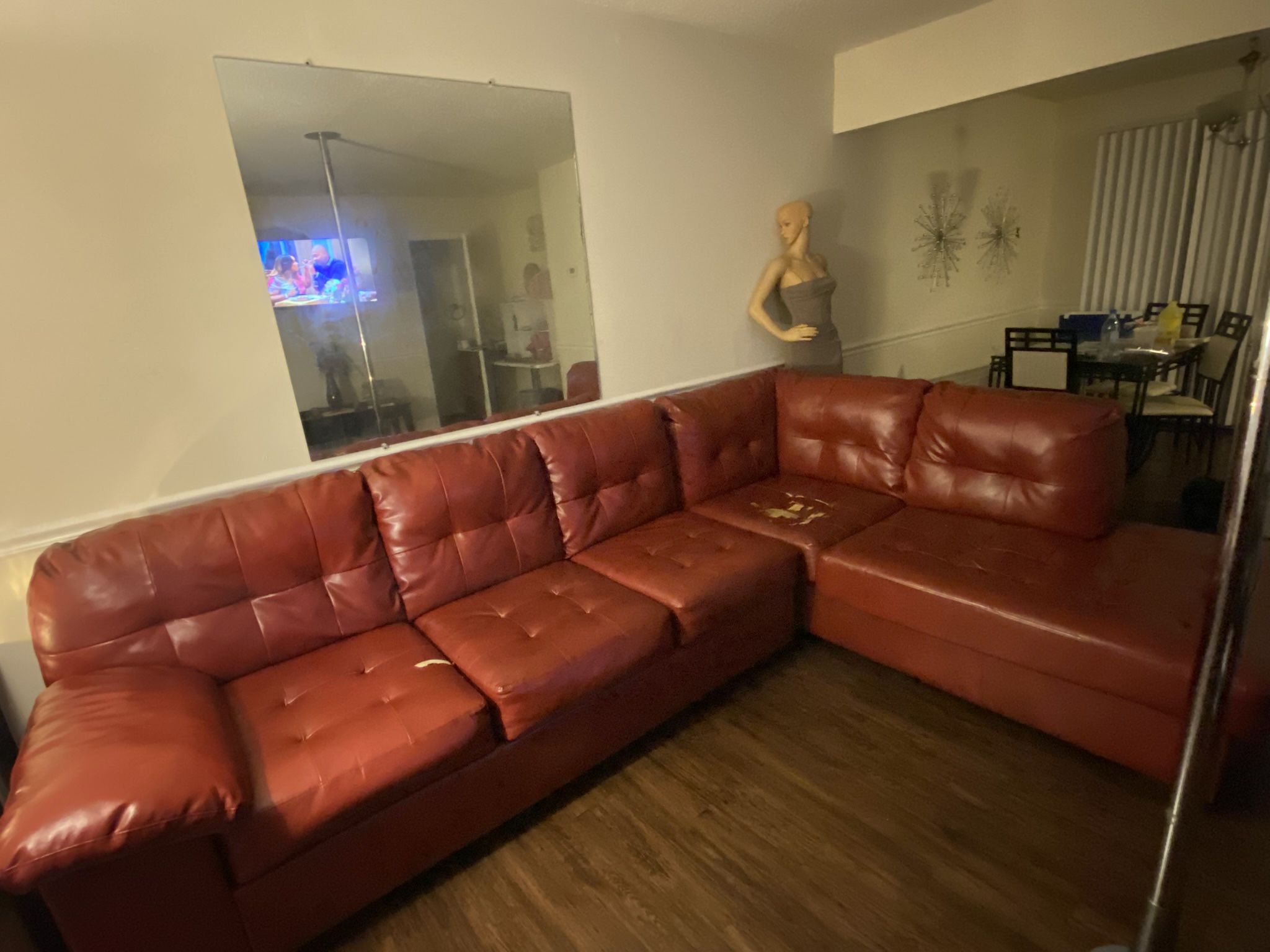 Red Leather Couch