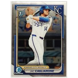 JAC CAGLIANONE ROOKIE "1ST BOWMAN" CHROME 2024 BOWMAN CHROME #BDC-8, ROYALS!
