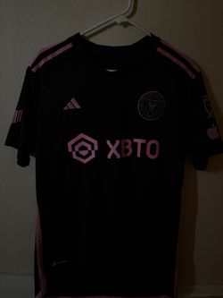 Adidas, Messi Soccer Jersey, Inter Miami, Black And Pink, Size M, Fan Version.