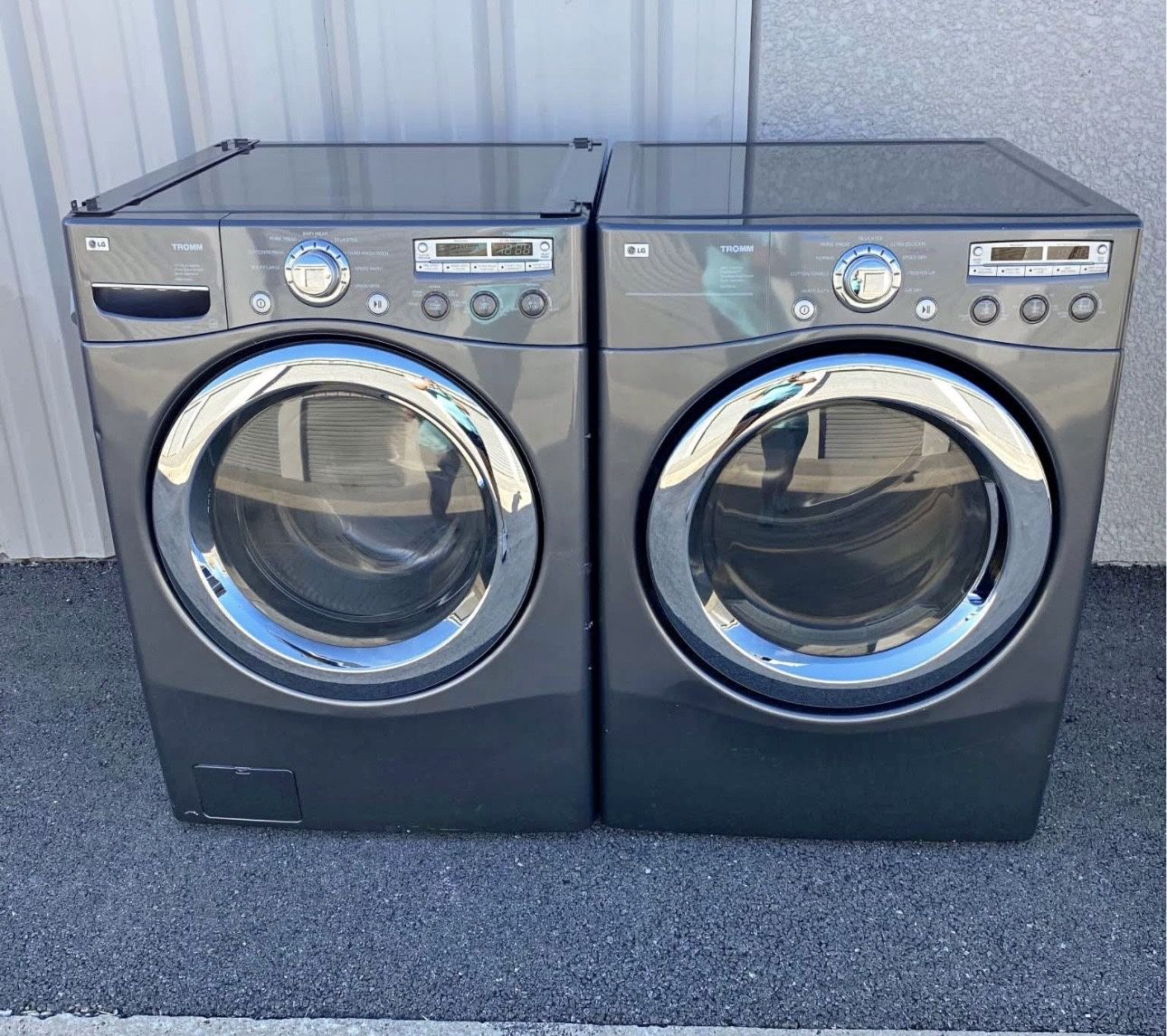 LG washer and dryer estanless steel front loading