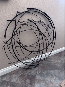 Modern Matte Black abstract Loop Wall Art