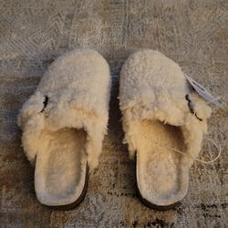 Cat & Jack Sherpa Faux Shearling Slip On Loafers in White