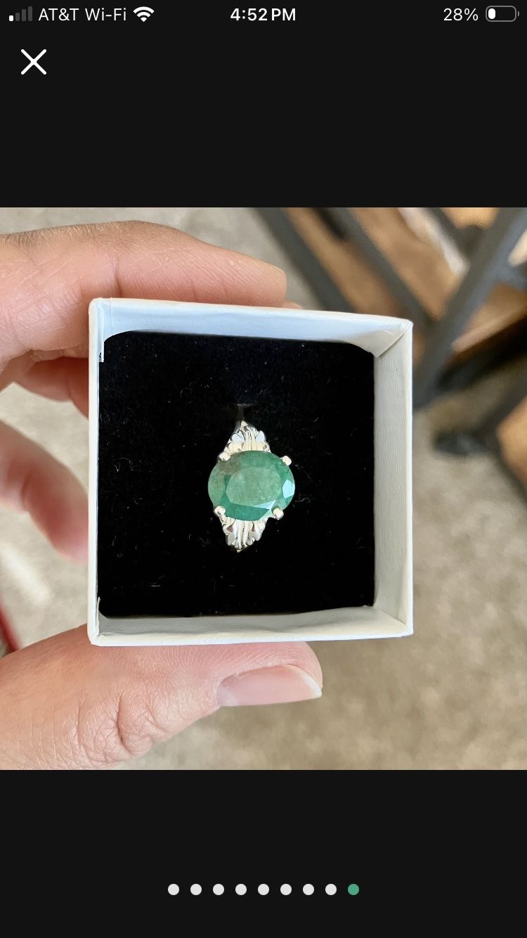 Sterling Silver Emerald Ring