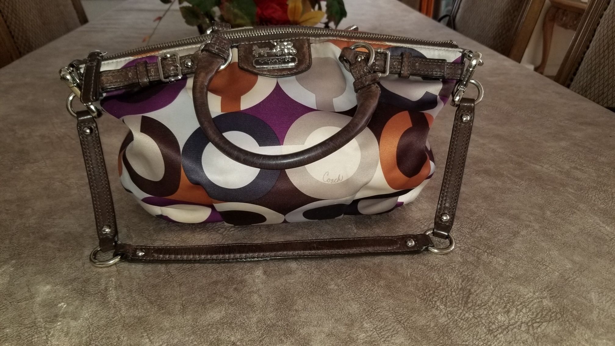 Genuine Coach Handbag - Madison Op Art Sophia Satchel