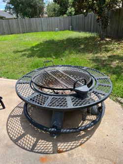 Castlecreek 47" Fire Pit with BBQ Grate and outer table ring