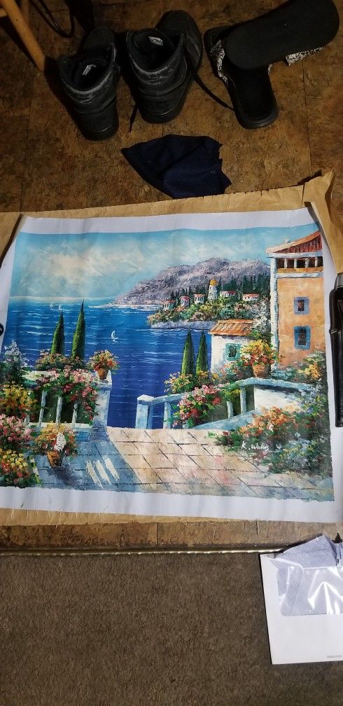 K. WALLIS SIGNED CANVAS OIL PAINTING