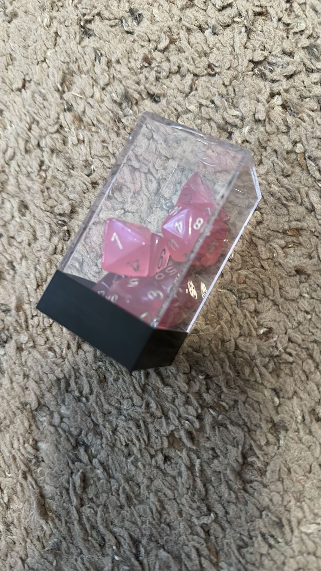 Polyhedral Dice Set Of 7 Red Rose Agate