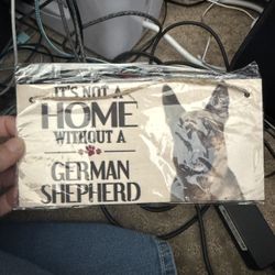 It's Not A Home Without  A German Shepherd Wooden Sign 5X10 Inch Decoration Poster Sign for Home Kitchen Bathroom Farm Garden Garage Inspirational Qu