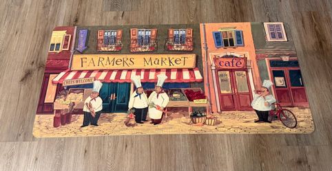Chefs Go To Market Decorating Kitchen Mat, New