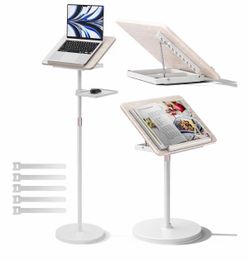 2-in-1 Adjustable Floor & Desktop Book Stand / Laptop Holder