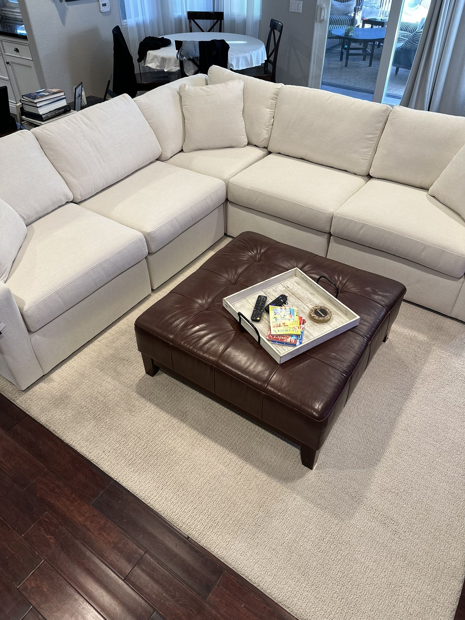 Faux Leather Ottoman