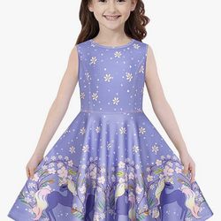 New Unicorn Dress For Girl Party Size:6-7.