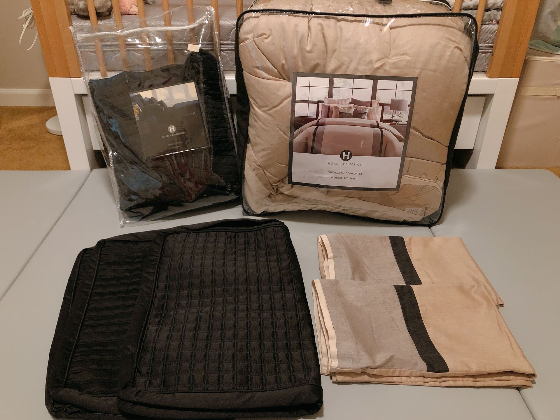 Hotel Collection Bedding Set: Comforter, Pillow Shams, Quilted Coverlet,