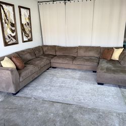 Brown Sectional + chaise Delivery Available