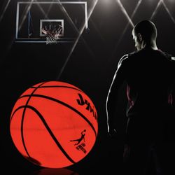 Light Luminous LED Basketball Ball Bright Luminous Rubber Basketballs Practice Luminous Night Game Balls