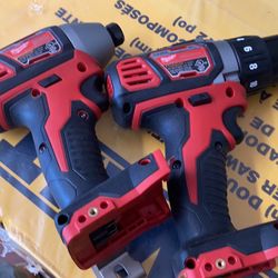 Milwaukee M18 18-Volt Lithium-Ion Cordless 1/2 in. Drill Driver 18-Volt 1/4 in. Hex Impact Driver (Tool-Only)