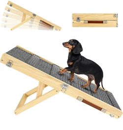Pawaboo 2026 Upgraded Small Dog Ramp for Couch Foldable, 5 Ajustable Height Height from 9.8" to 20.5",
